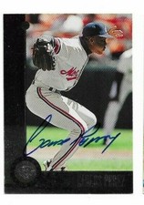 1996 Leaf CARLOS PEREZ Signed Card AUTOGRAPH RC EXPOS DODGERS