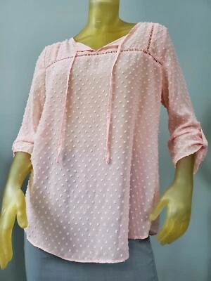 Motherhood Blouse Sheer Coral 3/4 Sleeves Maternity Size Medium NWT - Image 1 of 4