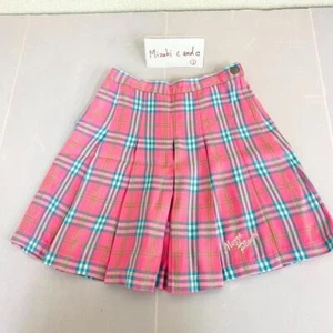 Mezzo Piano Box Pleat Skirt 130 Size Red Plaid Cotton 100% Zipper Kawaii Rare - Picture 1 of 24