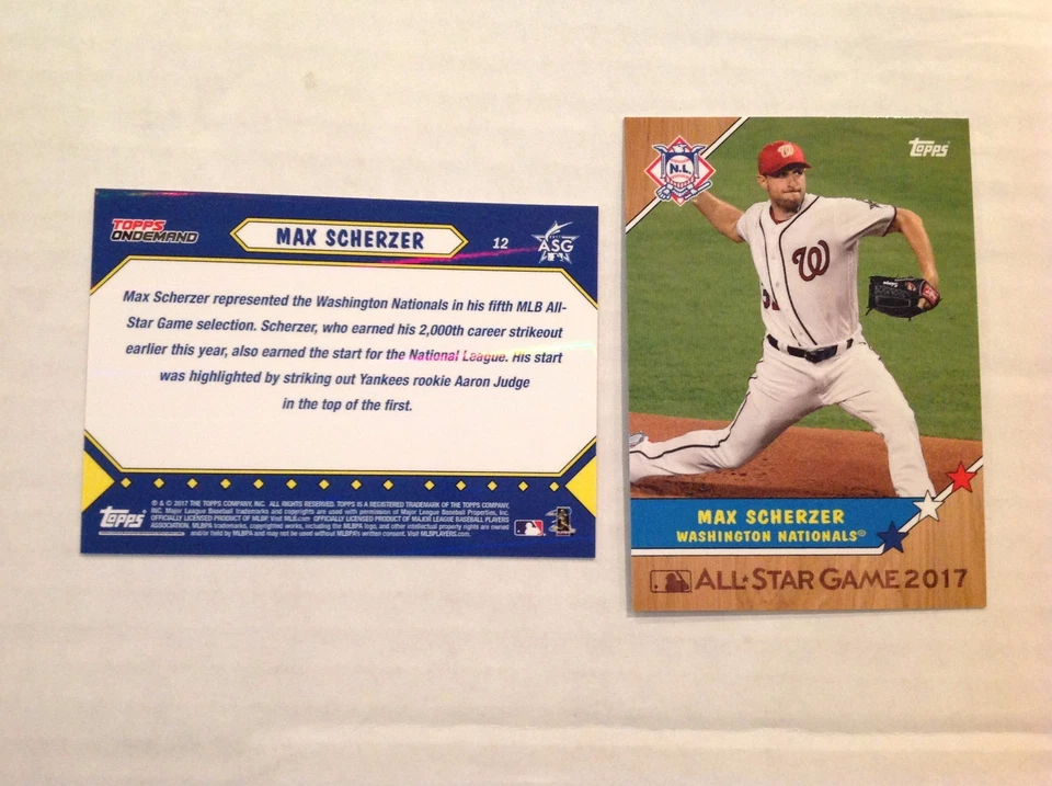 Max Scherzer #12 Nationals 2017 TOPPS ON-DEMAND ALL-STAR GAME HOMAGE TO 1987 - Image 1 of 1
