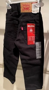 Levi’s Relaxed (Youth) Boys 550 Jeans Size 5 Slim - Black - Picture 1 of 4