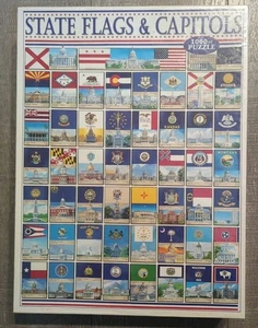 White Mountain Puzzles State Flags & Capitols 1000 Piece 24x30 Jigsaw USA SEALED - Picture 1 of 8