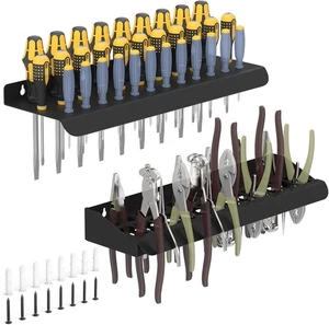 Paquete de 2 organizadores de destornilladores, organizador y almacenamiento de herramientas montadas en la pared de alta resistencia - Imagen 1 de 6