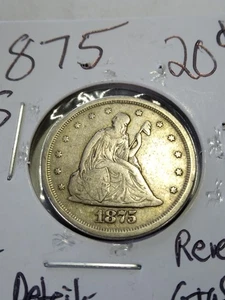 1875 S Silver Twenty Cent Piece Graffiti On Reverse - Picture 1 of 2