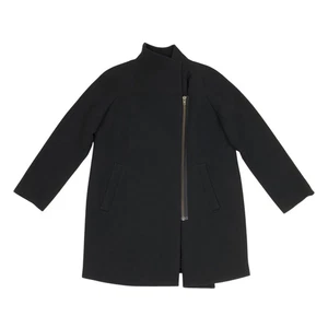 J.Crew Double Cloth Wollmischung Umschlag Mantel Jacke Damengröße 12 schwarz - Bild 1 von 8