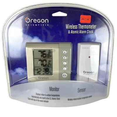Oregon Scientific Termómetro Inalámbrico Reloj Despertador Atómico Sellado de Fábrica Nuevo Foto 1 de 4