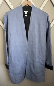 J.Jill Reversible Women’s S Open Front Cardigan Sweater Light Blue/Gray - Picture 1 of 8