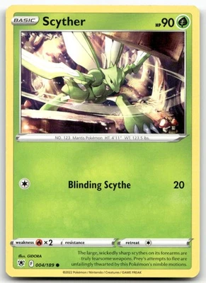 Scyther (004) Pokemon SWSH10: Astral Radiance 004/189 Common NM - Image 1 of 2