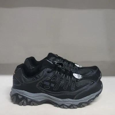 Skechers Cankton Steel Toe Work Shoe Black/Charcoal Mens Size 7.5M - Image 1 of 4
