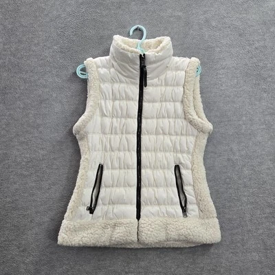 Chaleco Calvin Klein Performance Mujer M Marfil Puffer Sherpa Sin Mangas Cremallera Completa Foto 1 de 4