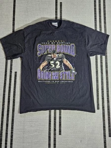 Vintage Baltimore Ravens Harbowl Black Super Bowl T-Shirt Ray Lewis Cotton SizeL - Bild 1 von 9
