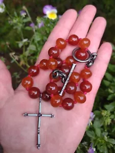 Lucky Brand Carnelian Stone & Glass Enamel Cross Necklace - Picture 1 of 4