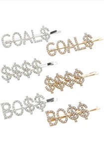Word Bobby Pin Hair Accessory Hair Pin Words Sets of 3 for Women Teens and girls - Picture 1 of 7