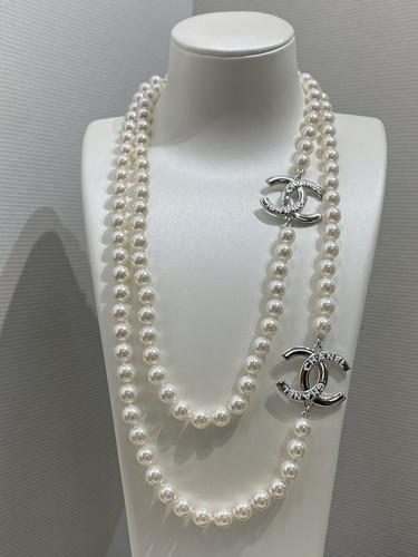 ?CHANEL Collana Maglione Lungo Grande Perla 2 CCS Perle Catena 24C