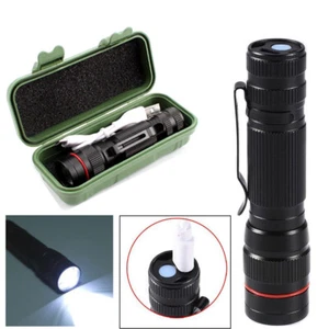 Portable COB LED USB Rechargeable 3 Modes Zoomable Flashlight Torch Lamp +Box - Picture 1 of 13