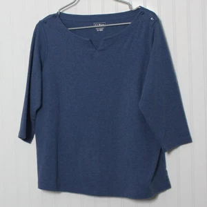 LL Bean Damen blau VNeck 3/4-Ärmel Baumwollmischung Top 1x - Bild 1 von 7