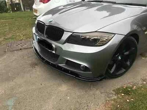 BMW E90/E91 M-Sport LCI (08-11) FRONTSPLITTER ABS KUNSTSTOFF GLANZ SCHWARZ - Bild 1 von 2