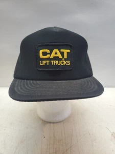 Vintage Otto CAT Lift Trucks Hat Black Patch Snap Back Cap - Picture 1 of 8