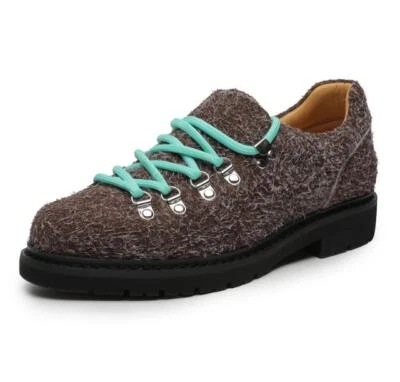 Men's Round Toe Suede Outdoor Derbies Casual Non-slip Lace Up Platform Shoes - Image 1 of 4