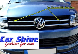 VW T6 Transporter Caravelle CHROME TOP GRILLE BARS 15on - 2pcs - Picture 1 of 3
