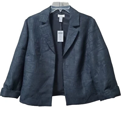 Chaqueta Chicos Nico Chinoiserie Jacquard Negra Frente Abierto Negra/Plateada Talla 1 M Nueva con Etiquetas Foto 1 de 4