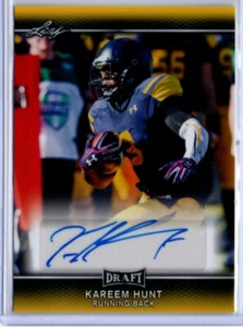 Kareem Hunt 2017 Leaf Draft Gold Rookie Auto Browns Chiefs - Picture 1 of 2