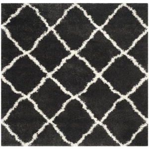 SAFAVIEH Belize Shag SGB489C Charcoal / Ivory Rug - Picture 1 of 10