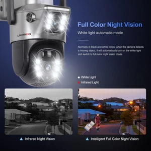 HD 2K 4G Outdoor Solar Security Camera Dual Lens 4G PTZ CCTV V380 Pro - Picture 1 of 8