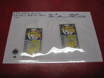 CANADA Unitrade# 479 5c METOEROLOGY PAPER VAR. DULL, HIBRITE RED OVER BLUE MNH - Image 1 of 2