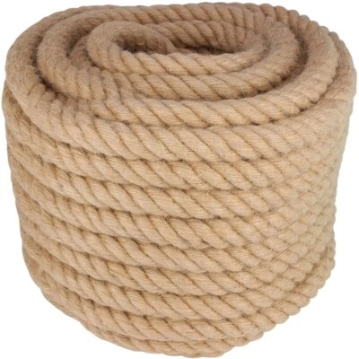 Natural Jute Rope Twisted Manila Rope Hemp Rope for Craft Dock DIY Cord - Image 1 of 4