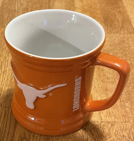 The Encore Group - TEXAS LONGHORNS Mug - 12 oz 3 3/4", Orange Embossed 3D Cover
