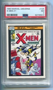 1990 Impel Marvel Universe X-MEN #1 M.V.C. Card #125 PSA 7 NM Graded - Picture 1 of 2