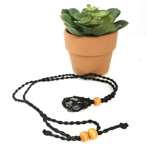 Shungite ELITE necklace EMF 4g 5g protection chakra Fullerenes cord Pouch - Picture 1 of 7