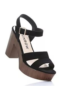 Sandali donna neri con plateau retrò di Rainbow (bonprix) taglia UK 5 nuovi con scatola - Foto 1 di 5