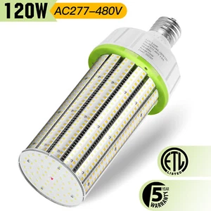 277-480V 120W LED Corn Light Industrial Commercial High Bay Corn Bulb Lamp 5000K - Picture 1 of 10