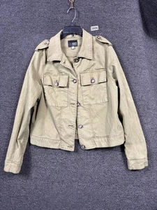 Kut From The Kloth Jacket Womens Large Utility Stretch Button Front Military - Picture 1 of 7