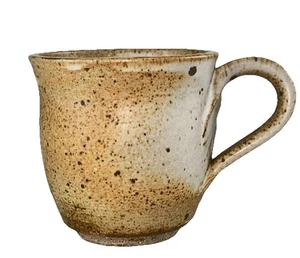 Tan & Brown Speckled Studio Art Pottery Mug, 3.25” H x 3” W, Signed BLAIR - Picture 1 of 9