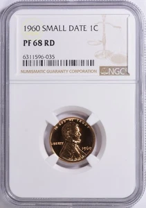 1960 Lincoln Memorial Cent NGC PR68RD - Beautiful Coin - Picture 1 of 3
