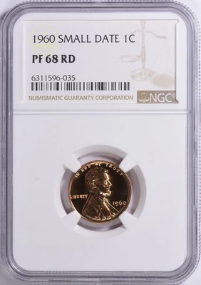 1960 Lincoln Memorial Cent NGC PR68RD - Beautiful Coin - Image 1 of 3
