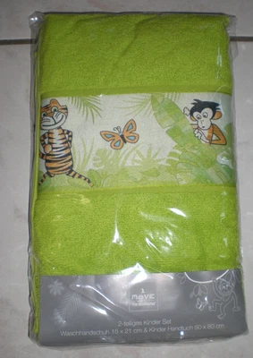 Möve for Frottana 2-tlg Set Kinder GRÜN Handtuch Waschhandschuh LuxusKollektion - Bild 1 von 4