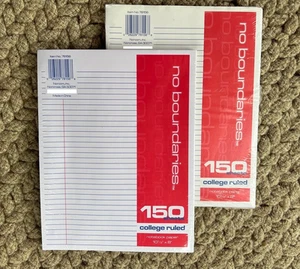 (2er-Pack) keine Grenzen 150 Blatt jedes College liniertes Notizbuch Papier, 10,5 Zoll x 8 Zoll - Bild 1 von 3