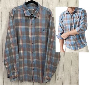 Tommy Bahama Men Long Sleeve Fresno Allover Plaid Camp Shirt Fog Grey NEW 2XLT - Picture 1 of 18