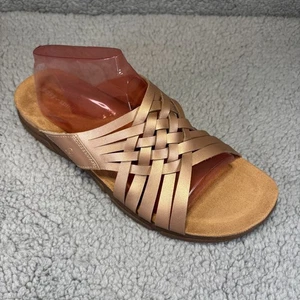 Easy Spirit Meadow Sandal Womens 10 Metallic Pink Leather Comfort Slides Slip On - Picture 1 of 13