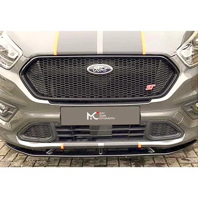 EKTA AUTO PLAST FRONT SPLITTER SPOILER LIP GLOSS BLACK FOR FORD TRANSIT CUSTOM SPORT 2012-2022