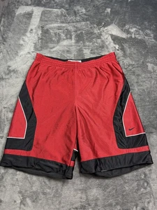 Vintage Nike Basketball Shorts Mens Large Red Black Reversible Y2K Swoosh Logo - Picture 1 of 16