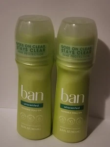 2 Ban Original Unscented 24-hour Invisible Antiperspirant 3.5 Fl Oz Each - Picture 1 of 2