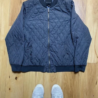 Chaqueta de bombardero acolchada militar gris/negra Structure para hombre talla XL cálida informal Foto 1 de 3