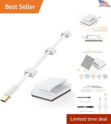 Clips de cable adhesivos de 100 piezas para gestión y organización de cables sin esfuerzo Foto 1 de 4