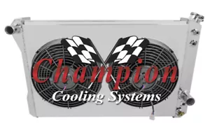 MN Champion 4 Row Radiator, 12" Fans and Shroud for 1982 - 1992 Chevrolet Camaro - Bild 1 von 8