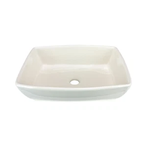 Tub Rectangular Vessel Bathroom Sink 18-3/4" X 13-1/4" X 5-1/2" Ivory Porcelain - Picture 1 of 5